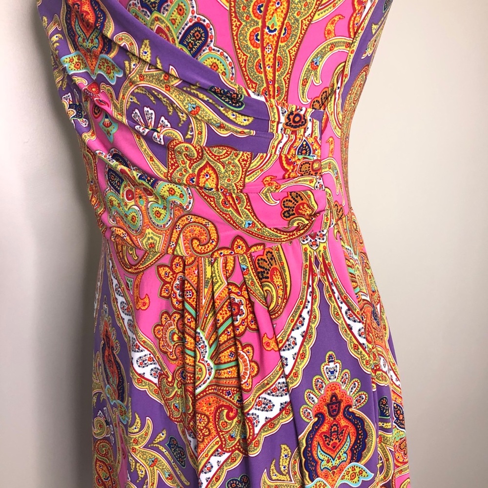 Lauren Ralph Lauren colorful paisley dress, small petite - Picture 4 of 6